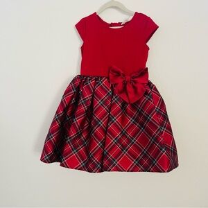 H&M Red Plaid Formal Kids Dress with Bow